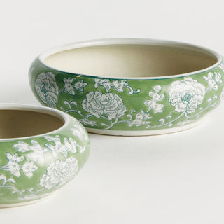 IMPERIAL LOTUS LOW POTS, SET OF 2