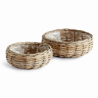 NORMANDY LOW BASKET PLANTERS, SET OF 2
