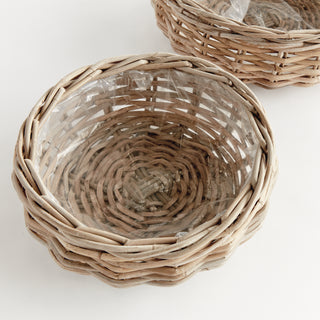 NORMANDY LOW BASKET PLANTERS, SET OF 2