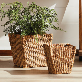 WATER HYACINTH TAPERED BASKETS, SET OF 2