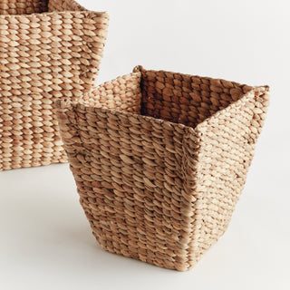 WATER HYACINTH TAPERED BASKETS, SET OF 2