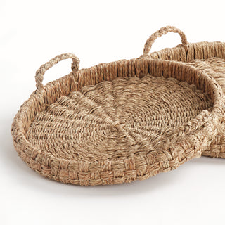 SAWYER ROUND TRAYS WITH HANDLES, SET OF 2