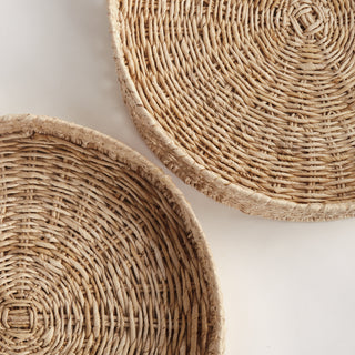 JULIET ABACA ROUND TRAYS, SET OF 2
