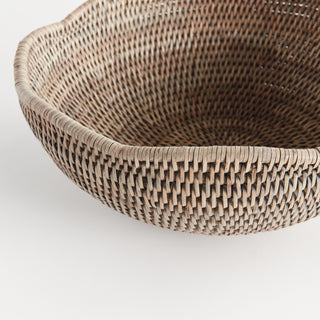BURMA RATTAN SCALLOPED EDGE BOWL