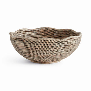 BURMA RATTAN SCALLOPED EDGE BOWL