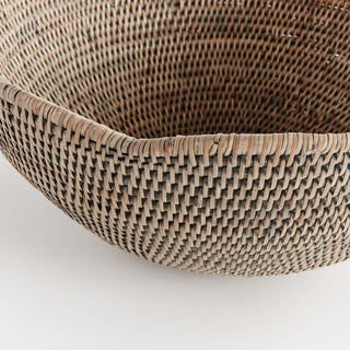 BURMA RATTAN SCALLOPED EDGE BOWL LARGE