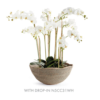 BURMA RATTAN SCALLOPED EDGE BOWL LARGE