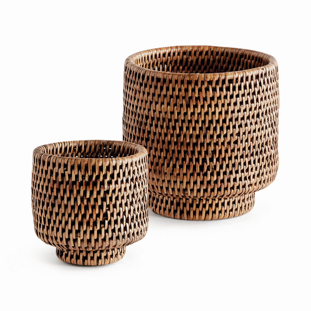 BURMA RATTAN CACHEPOTS SMALL, SET OF 2 – Napa Home & Garden