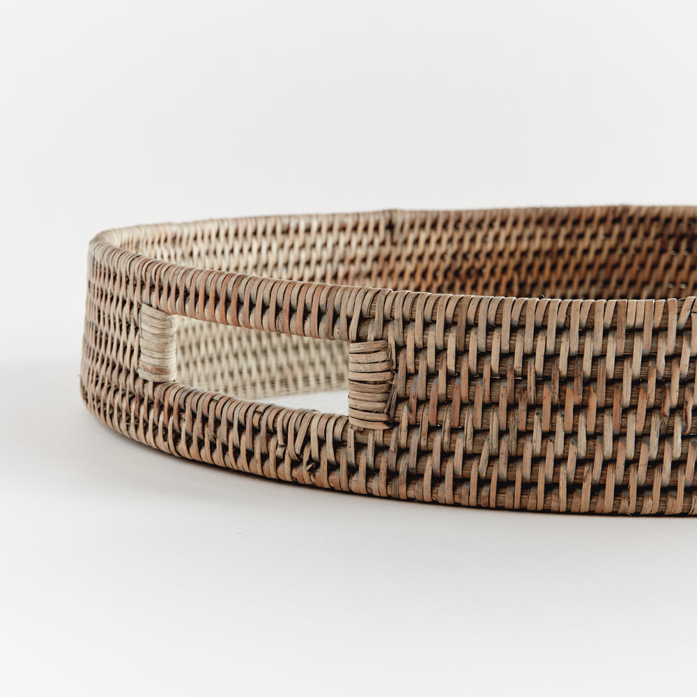 BURMA RATTAN ROUND SERVING TRAY LARGE – Napa Home & Garden