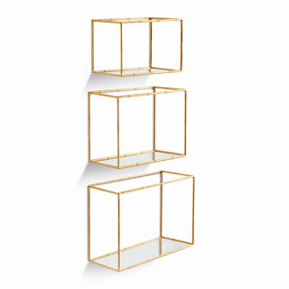 DAPHNE MIRRORED WALL SHELVES, SET OF 3