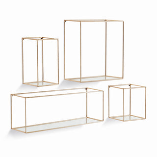 DUNCAN MIRRORED WALL SHELVES, SET OF 4
