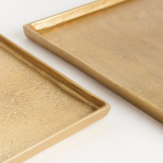 BRETT SQUARE DECORATIVE TRAYS, SET OF 2