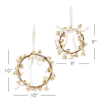 GILDED CHERRY BLOSSOM WREATHS ST/2