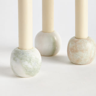 JOCELYN MARBLE TAPER HOLDERS, SET OF 3