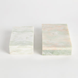 JOHANNA MARBLE LIDDED BOXES, SET OF 2