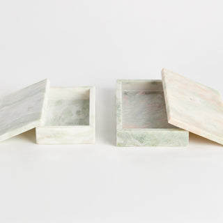 JOHANNA MARBLE LIDDED BOXES, SET OF 2