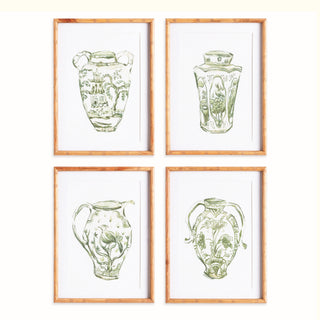 CHINOISERIE JAR PRINTS, SET OF 4