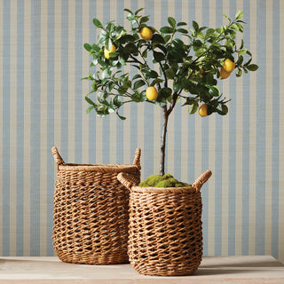 CAM BANANA LEAF BASKETS W/ HANDLES, SET OF 2