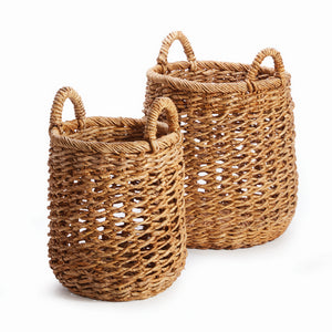 CAM BANANA LEAF BASKETS W/ HANDLES, SET OF 2