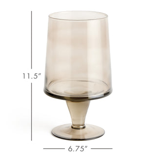 ADALINA GLASS FOOTED VASE SMALL