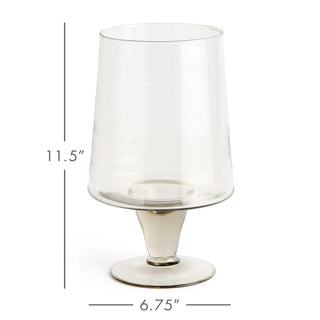 ADALINA GLASS FOOTED VASE SMALL