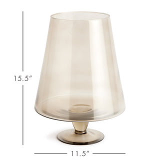 ADALINA GLASS FOOTED VASE LARGE