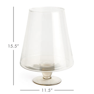 ADALINA GLASS FOOTED VASE LARGE