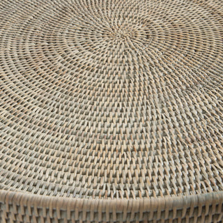 BURMA RATTAN ROUND OTTOMAN TRAYS LG ST/2