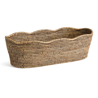 BURMA RATTAN OVAL CACHEPOT