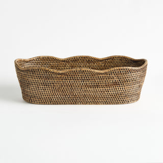 BURMA RATTAN OVAL CACHEPOT