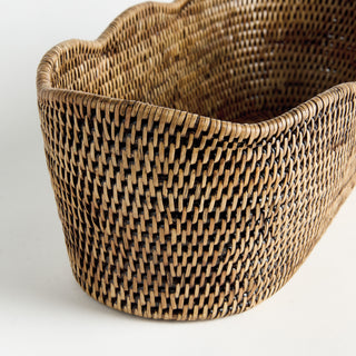 BURMA RATTAN OVAL CACHEPOT