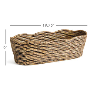 BURMA RATTAN OVAL CACHEPOT