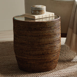 BURMA RATTAN SIDE TABLE