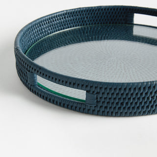 BURMA RATTAN ROUND SERVING TRAY