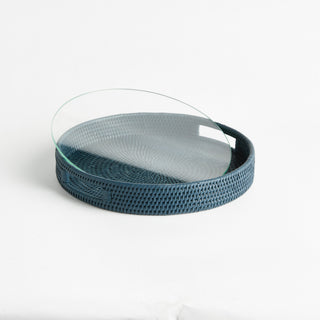 BURMA RATTAN ROUND SERVING TRAY