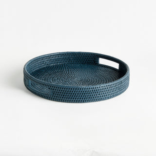 BURMA RATTAN ROUND SERVING TRAY