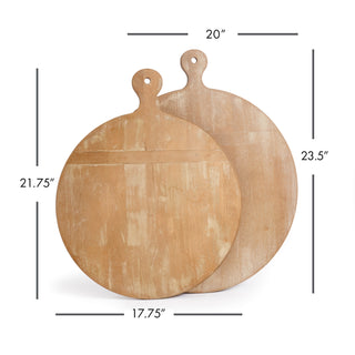ANTIQUE ROUND CUTTING BOARDS, SET OF 2