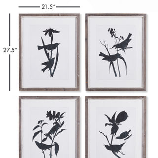 BIRD SILHOUETTE PRINTS, SET OF 4
