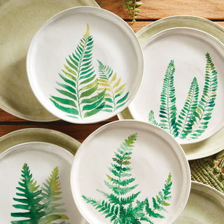 FERN STUDY PLATES 8.5", SET OF 4
