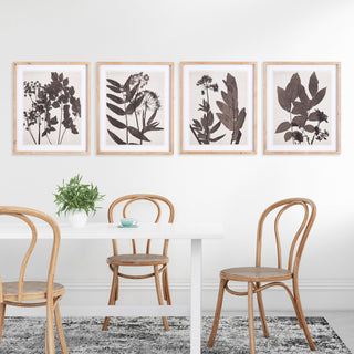 PRESSED FOLIAGE PRINTS, SET OF 4
