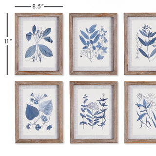 BLUE LEAF PETITE PRINTS, SET OF 6