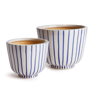 MAISEL HAND-PAINTED POTS, SET OF 2