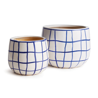 MILO HAND-PAINTED POTS, SET OF 2