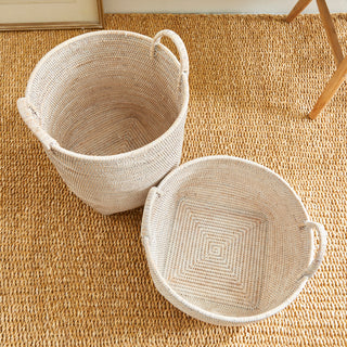 BURMA RATTAN ORCHARD BASKETS, SET OF 2