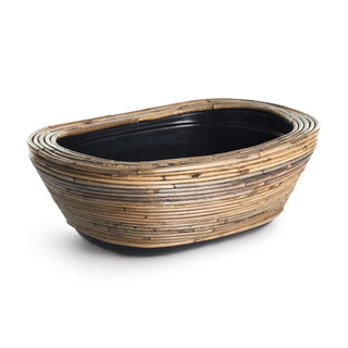 WRAPPED DRY BASKET OVAL PLANTER