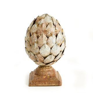 WEATHERED METAL ARTICHOKE FINIAL SMALL