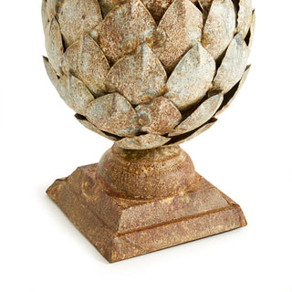 WEATHERED METAL ARTICHOKE FINIAL SMALL