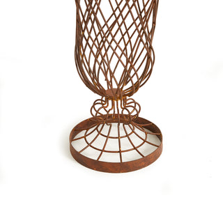 WEATHERED METAL WIRE VASE