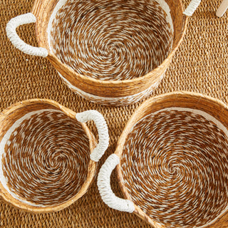 KEY LARGO ROUND BASKETS, SET OF 3