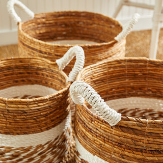 KEY LARGO ROUND BASKETS, SET OF 3